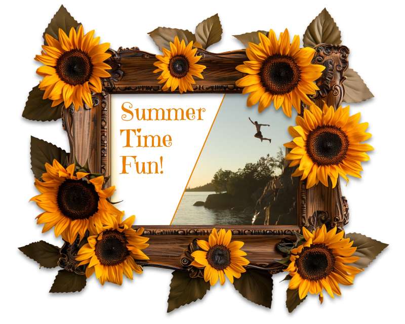 This Presentation Clipart shows a preview of Sunflower Frame - Customizable