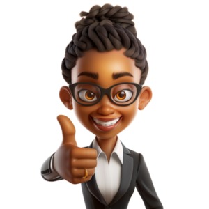 Download this business woman giving thumbs up clipart image to add a positive visual element to your presentations and media designs.