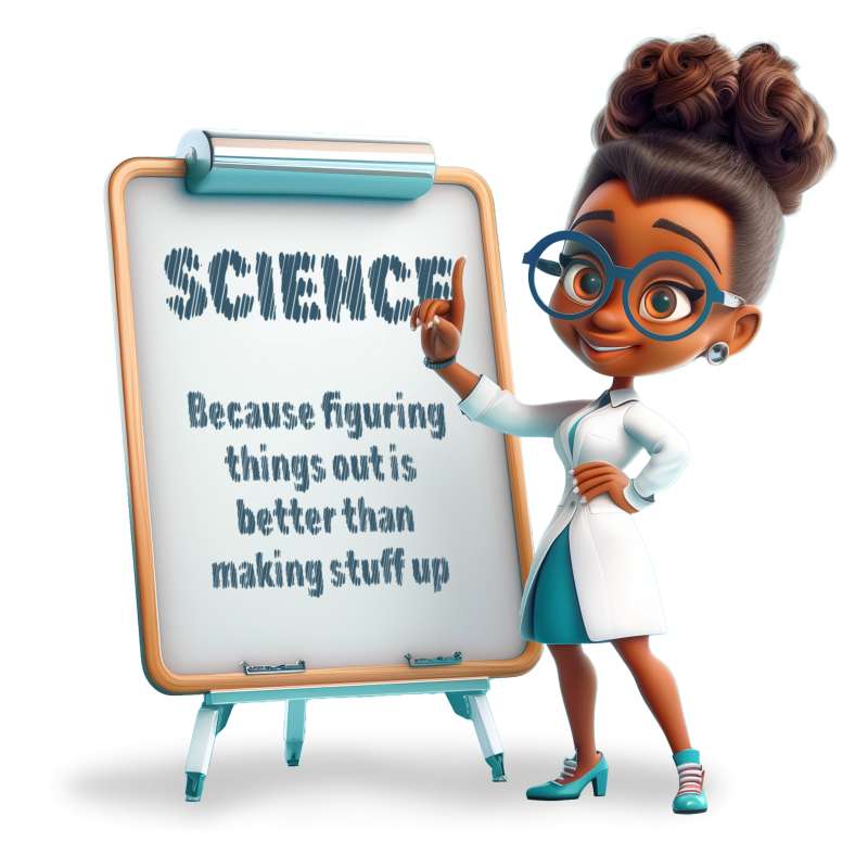 This Presentation Clipart shows a preview of Science Woman and Whiteboard Clipart