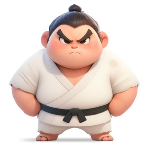 Download this sumo wrestler clipart image, representing the traditional sport with symbols of strength, balance, and discipline.