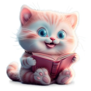 Download this charming image of a kitten reading, capturing the joy of learning and curiosity. Perfect for evoking nostalgia and warmth.