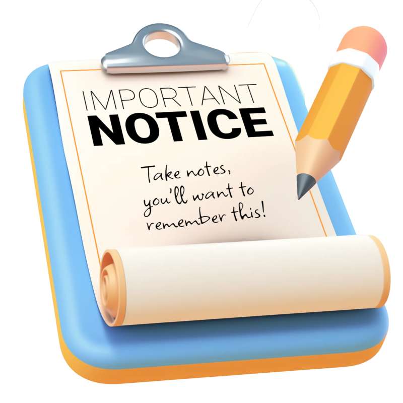 This Presentation Clipart shows a preview of Important Notice Clipboard - Customizable Clipart