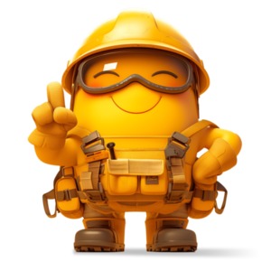 Download this Yellow Safety Emoji clipart to represent safety, preparedness, and positive reinforcement in workplace or construction environments.