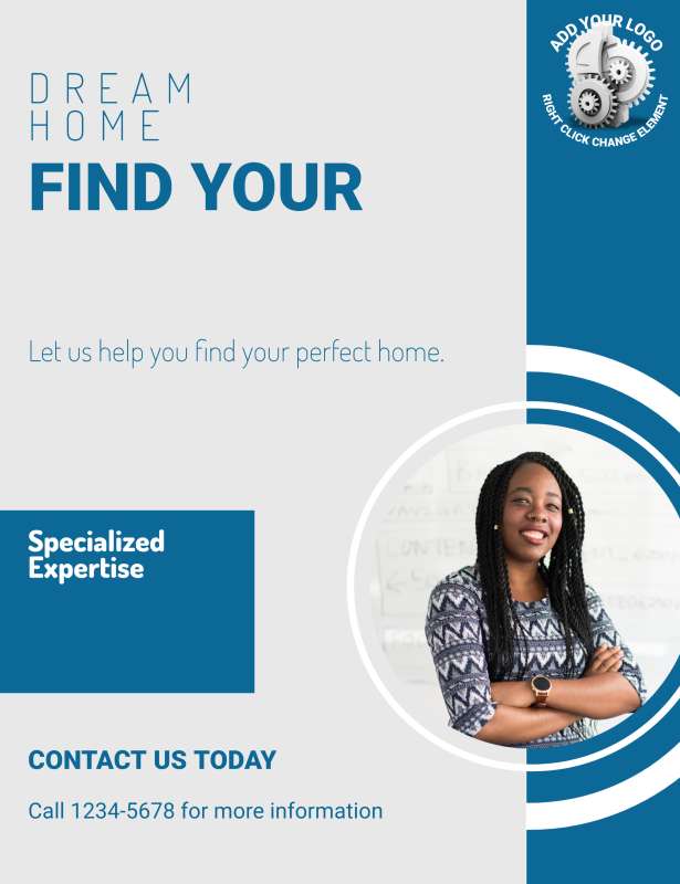 This Presentation Clipart shows a preview of Realtor Connect Profile -Editable Design Template