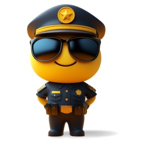 Download this Emoji Police Officer clipart representing public safety, crime prevention, and law enforcement, ensuring justice and order.