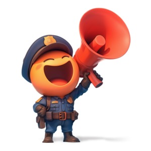 Download this police megaphone video symbolizing authority and the spread of important information.