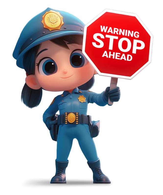 This Presentation Clipart shows a preview of Police Officer Stop Sign