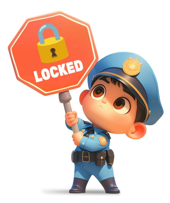 This Presentation Clipart shows a preview of Boy Police Holding Stop Sign - Custom Clipart