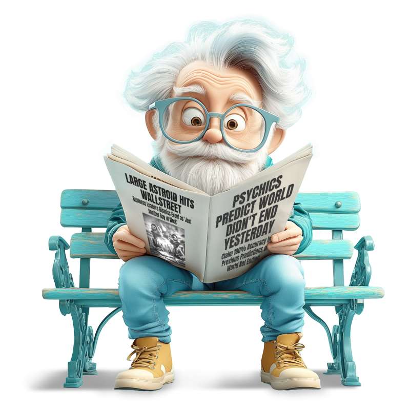 This Presentation Clipart shows a preview of Man Reading Newspaper