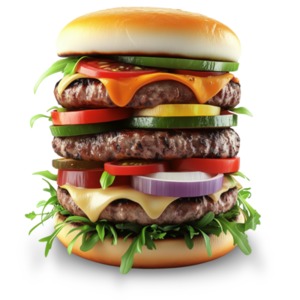 Download the essence of indulgence with this deluxe burger, symbolizing satisfaction and customization in modern dining.