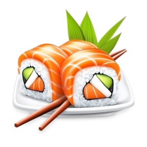 Download this sushi rolls clipart image embodying tradition, precision, and simplicity, symbolizing global sophistication and cultural fusion.