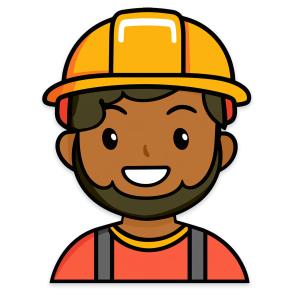 Download this construction worker icon, symbolizing building, development, craftsmanship, and the dedication to safety and growth across fields.
