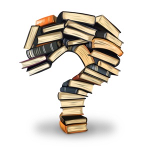 Download this clipart of books arranged into a question mark, symbolizing curiosity and the quest for knowledge in education.