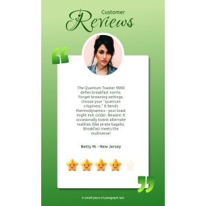 Customize this clipart template by changing text, images and review stars to show business reputation and attracting new customers.