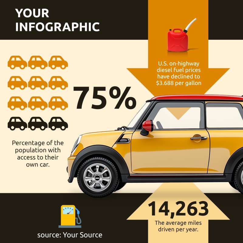 This Presentation Clipart shows a preview of Fuel Price and Mileage Infographic Template