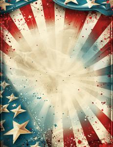 A vibrant patriotic background with red, white, and blue stripes and decorative stars, ideal for festive presentations. 

