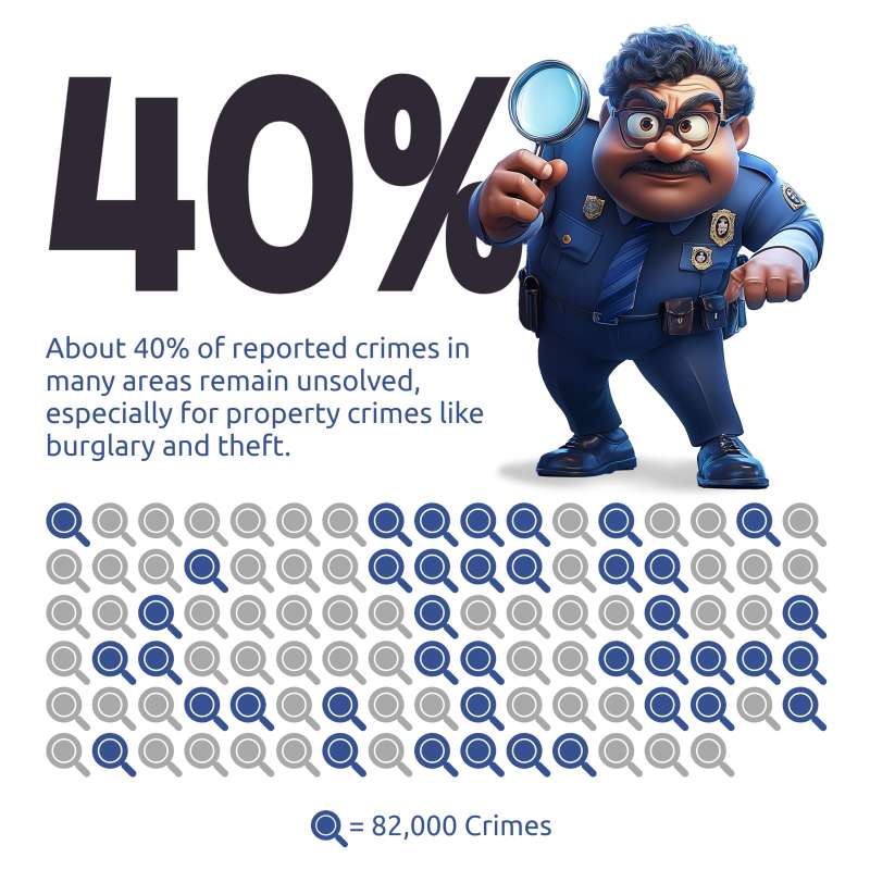 This PowerPoint Background shows a preview of Unsolved Crimes Pictograph Template