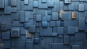 This textured blue background features various rectangular shapes, ideal for modern presentations. 

