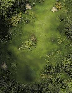 A textured green landscape with various plants and natural elements, ideal for nature-themed presentations. 

