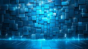 A modern blue geometric background with glowing edges, perfect for tech-themed presentations.

