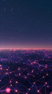 A digital landscape with interconnected lines and glowing nodes, ideal for tech-themed presentations. 

