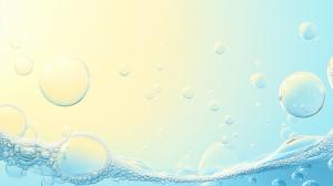A serene background of water bubbles with a light gradient from yellow to blue, evoking freshness and tranquility.

