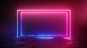 A vibrant neon frame with pink and blue hues, ideal for modern PowerPoint presentations.