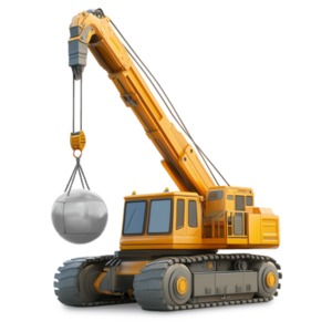 Download this wrecking ball crane clipart to symbolize demolition and transformation, making way for new developments.