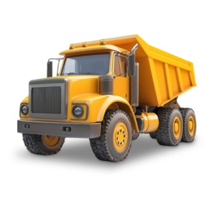 Download this dump truck clipart to symbolize heavy-duty transportation, efficiency, and progress in construction and urban development.