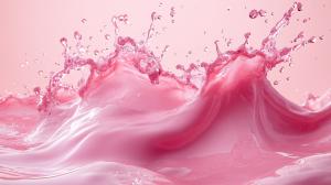 A vibrant splash of pink water against a soft pink background, showcasing fluid movement and energy.

