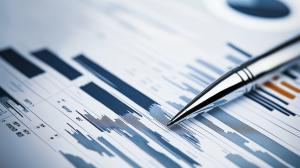 A professional pen on data-filled document, ideal for business presentations. 

