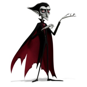 Download this Halloween vampire clipart, symbolizing guidance or directing attention, perfect for spooky presentations or themes.