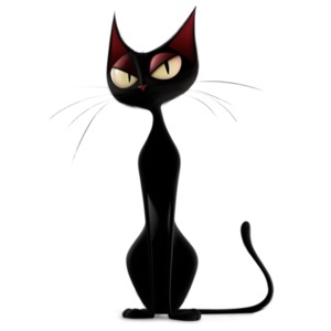 Download this cat with an evil stare clipart, symbolizing misfortune, superstition, and mystery, with piercing eyes and dark fur.