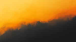 A vibrant yellow to black gradient background with a textured, painterly effect.

