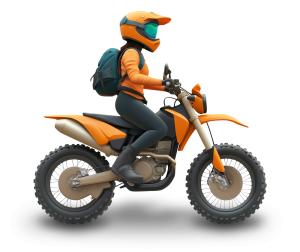 Download this adventure bike clipart, symbolizing freedom, self-reliance, and the thrill of exploring uncharted paths and new adventures.