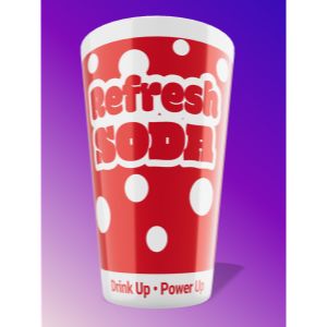 Download or customize this clipart to showcase a refreshing beverage with bold colors and dynamic text for a modern, eye-catching design.