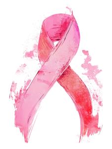 This image depicts a painted pink ribbon symbolizing breast cancer awareness and support. Download this clipart image now.