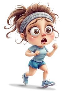 An exhausted female jogger captures the struggle and determination in exercise.