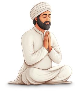 Download this peaceful man in traditional attire praying, symbolizing worship and spirituality.
