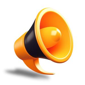 Download this image features a bright yellow megaphone, symbolizing communication and amplification.