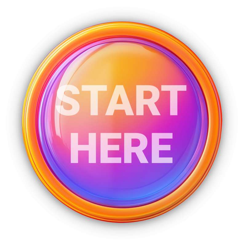 This Presentation Clipart shows a preview of "Start Here" Circle Button - Customizable Clipart