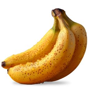 Download a clipart of a bunch of ripe bananas with droplets of water to add to your presentations or media designs.