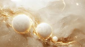 This cosmic background features glowing planets and a warm, ethereal atmosphere, perfect for space-themed presentations.