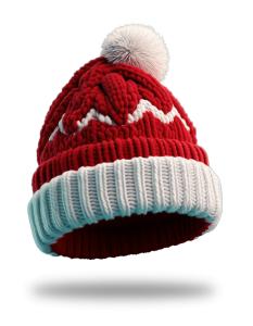 Download this clipart image of a cozy red winter hat with a white pom-pom, perfect for cold weather and festive occasions.