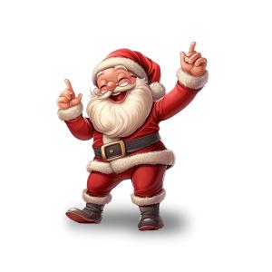 Download this clipart image of a joyful Santa Claus in a red suit, embodying the spirit of Christmas.