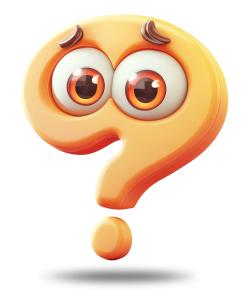 A cute cartoon question mark character with big eyes, perfect for engaging presentations.
