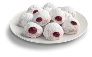 Download this clipart of a plate of sufganiyot, jelly-filled pastries, symbolizing joy during Hanukkah celebrations.