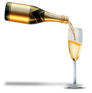 Download this image of a champagne being poured into a flute, symbolizing celebrations and special occasions.