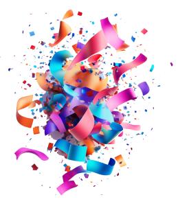 Download this colorful image of ribbons and confetti represents celebration and festive occasions.