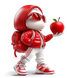 This image features a cartoon character with an apple, symbolizing appreciation for teachers in an educational context.